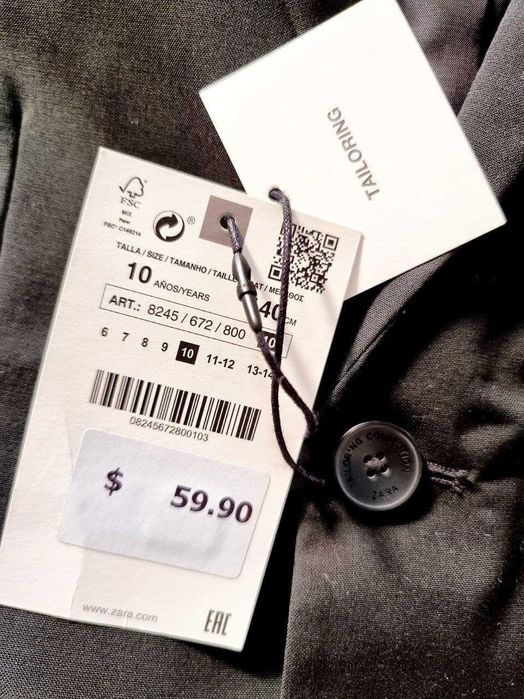 Пиджак детский от Zara из Сша, оригинал.