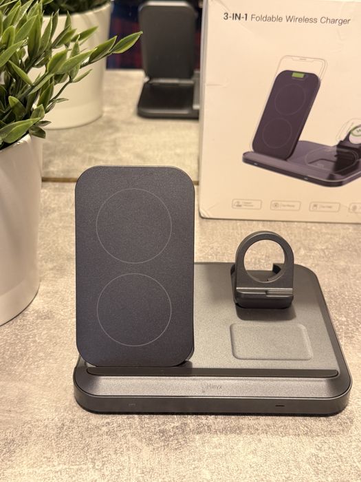 Stație Încărcare Wireless 3-în-1 Hinyx - Pliabilă & Portabilă