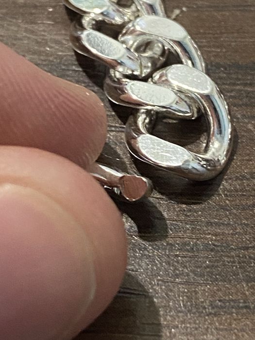 Lant Cuban din argint solid 925, Rodinat, 50cm, 72grame