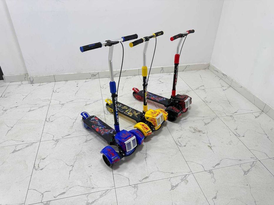 Детский самокат "Трансформер", складная конструкция, 3 колеса, до 80к