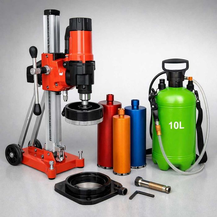 Mașină carotat + carote 63/76/114 mm – pachet complet TRANSP GRATUIT