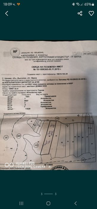Иглолистна гора със земя 20дка.яз.Цонево.
