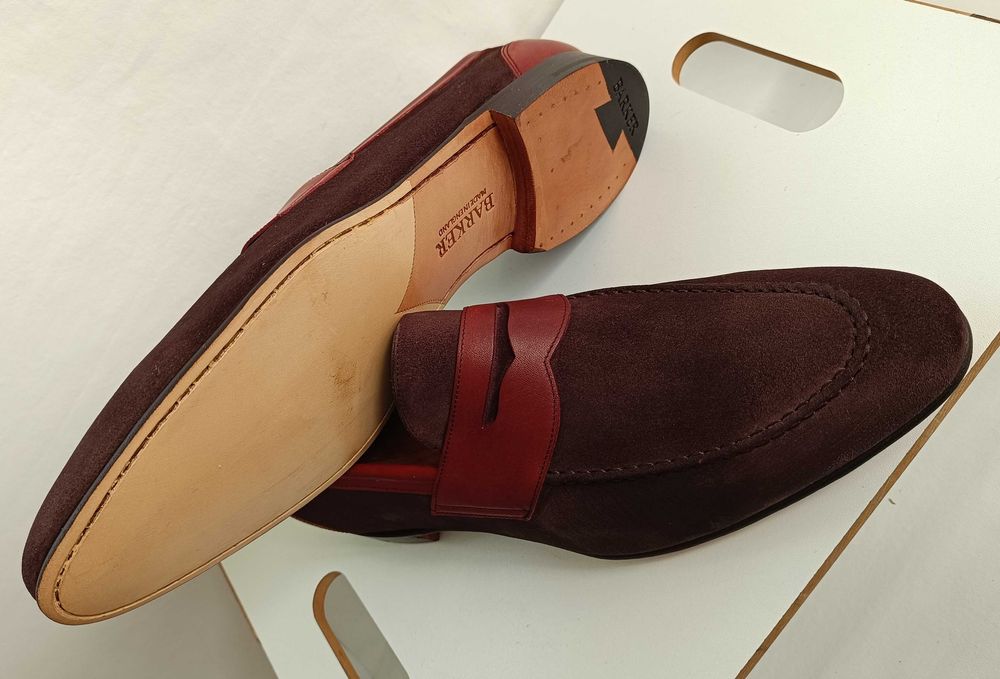 Pantofi loafer 45 de lux lucrati manual Barker NOI piele naturala