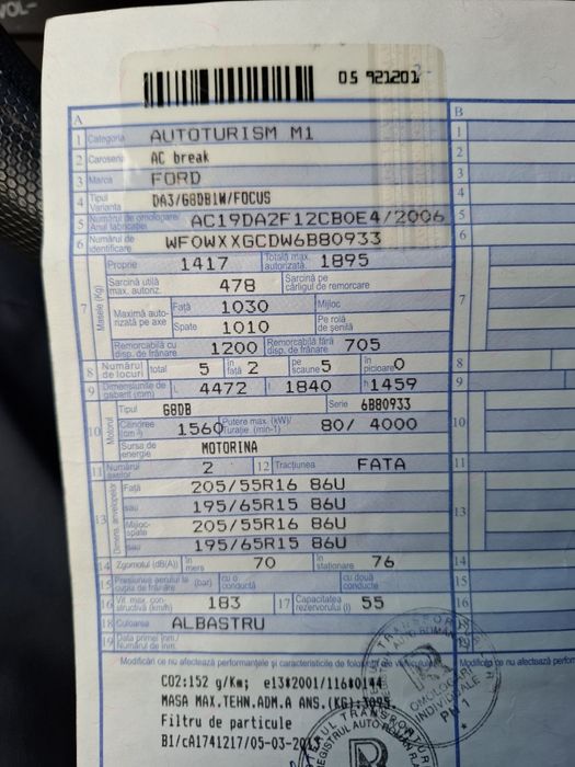 Vand planetare stanga dreapta ford focus 2 automat 1.6 diesel an 2007
