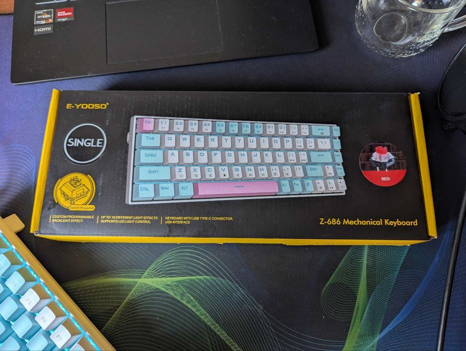 Механическая клавиатура E-YOOSO Z-686 (Red Switches, Полный комплект)