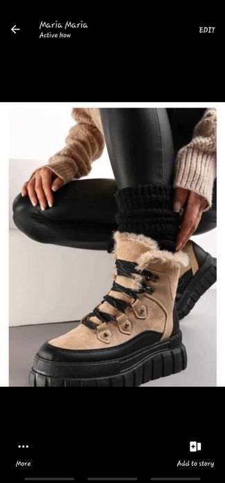 Vând ghete, noi nepurtate ,mărimea 38, taplă înaltă și groasă, blănite