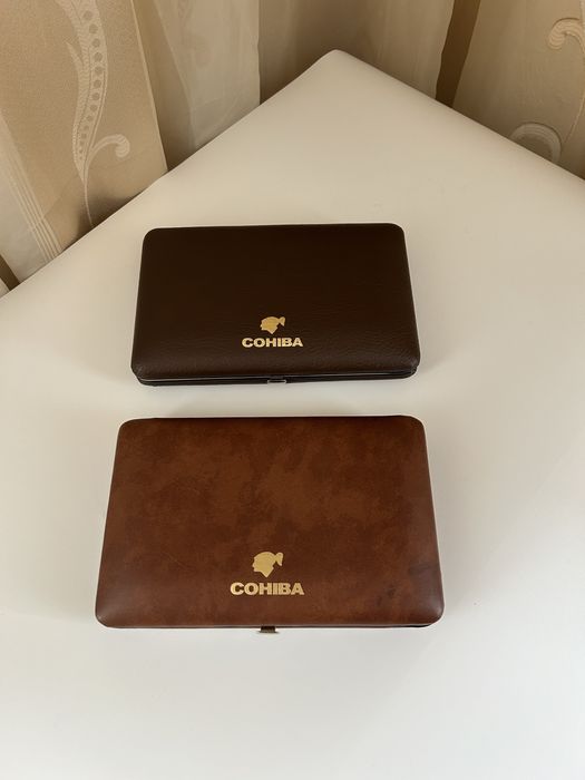 Хумидор COHIBA за 5 пури – кожен калъф, преносим