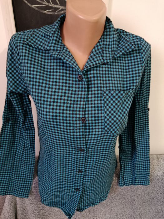 Cămașă nouă albastru pătrățele mărimea S office Punk Rock style