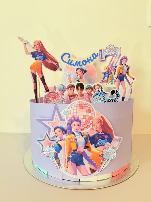 К поп демон K pop demon hunters хартиена торта за рожден ден и парти