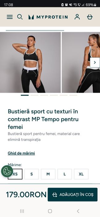 Bustiera MyProtein XS NOUĂ