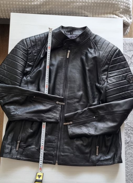 Philip Plein ,geaca nouă piele miel !Mărime 2xl si 3xl !!
