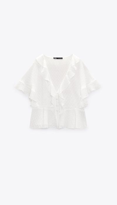 Camasa alba cu volane L