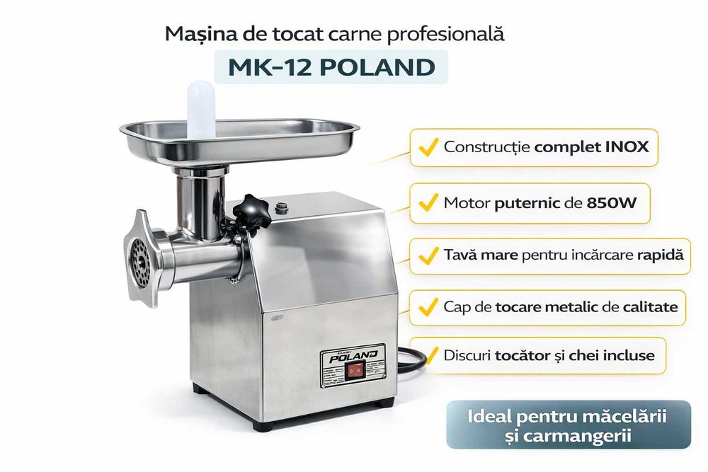 Masina de tocat carne MK-12 POLAND Profesionala 799 Lei