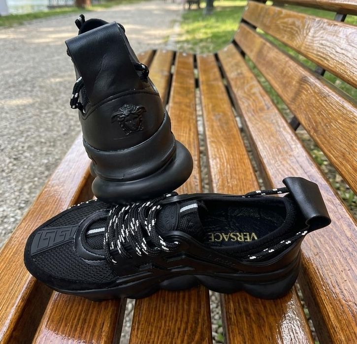 Adidasi Versace Chain Reaction Negru Black
