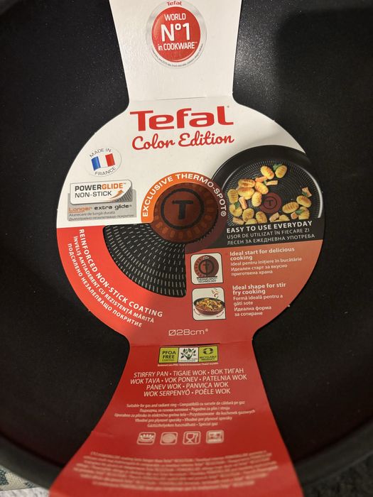 Tigaie Wok Tefal Daily Chef, 28 cm, rosu, inductie