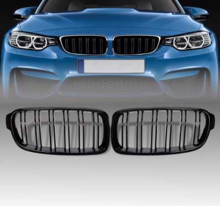 Negru Lucios / Carbon Grile Nari Duble M BMW F30 F31 F35 F80, CAPACE M