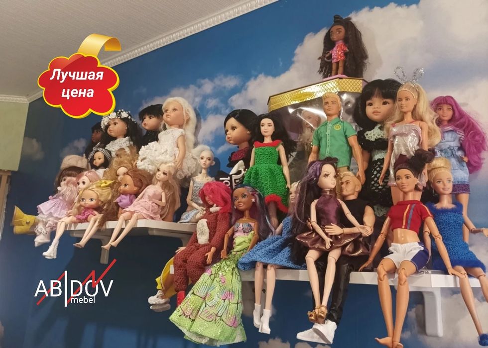 Прямые подвесные мебельньные полочки . В комплекте железный уголник.