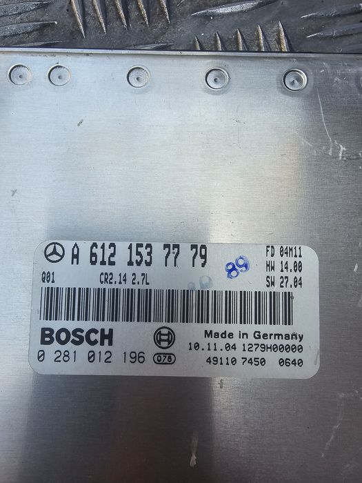 ECU Calculator motor Mercedes C 2.7CDI A6121537779 0281012196 CR2.14 E
