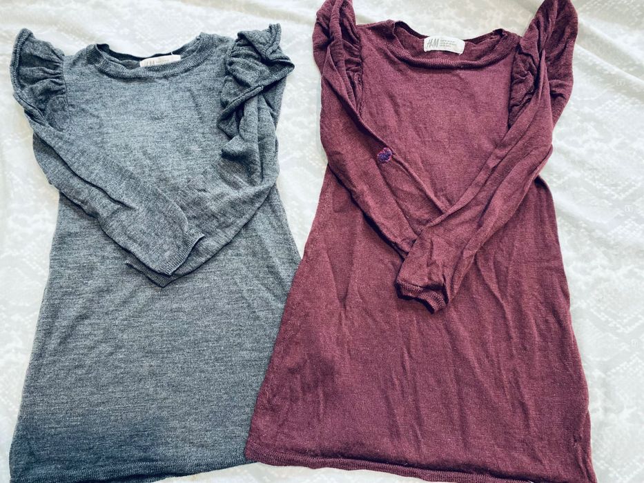 2 rochițe H&M lână merinos – mărimea 92-98 (până la 5 ani)