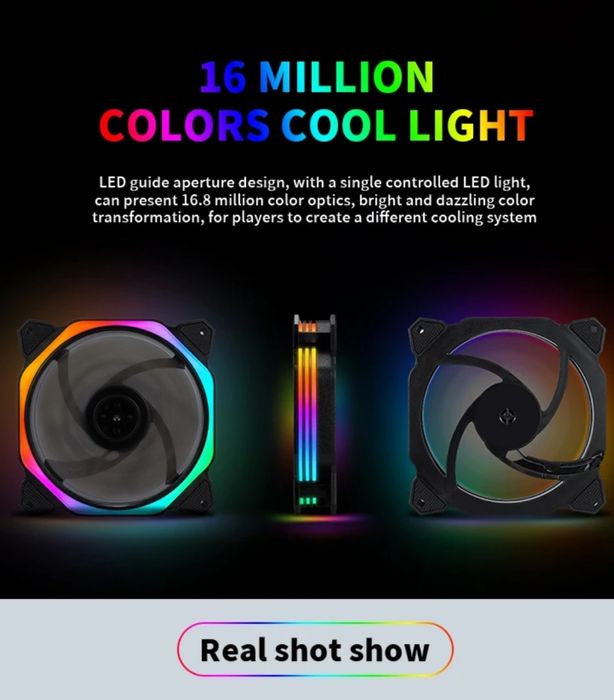 120 мм светодиодный вентилятор, уникальный волшебный кубический дизайн
