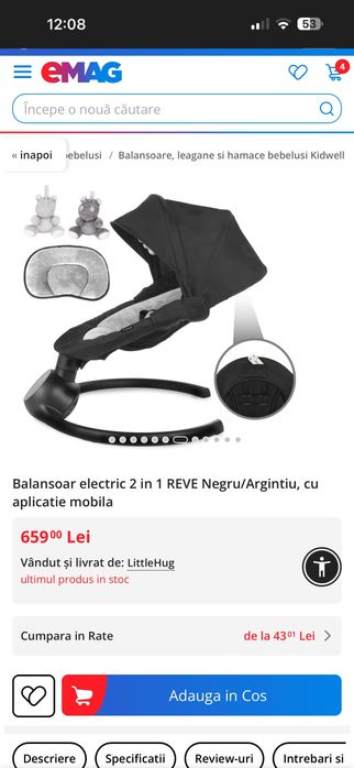 Leagăn electric impecabil doar probat