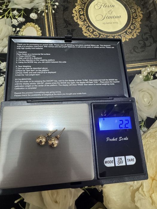 Vand cercei din aur 14k