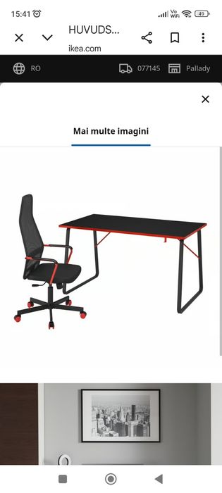Vând birou și scaun Ikea
