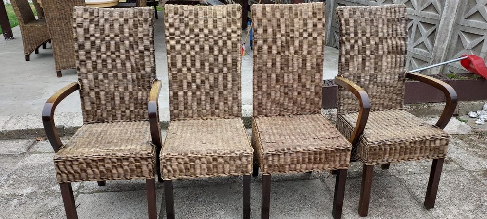 Scaune din rattan 4 buc