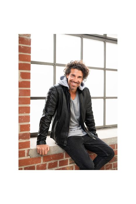 Geaca de Piele Barbati Mauritius Neagra Rylo