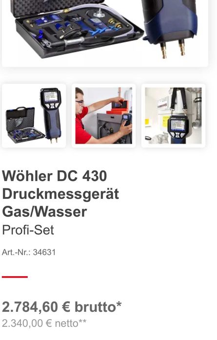 WÖHLER DC 430 - Уред за измерване херметичност