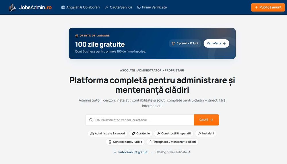 Oferi servicii pentru asociații de proprietari? Promovează-te pe JobsAdmin.ro