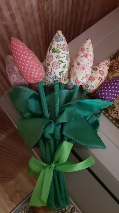 Цветы , ручная работа из ткани