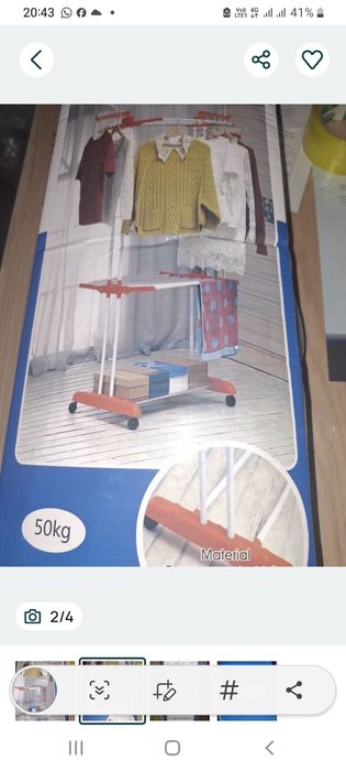 Uscator Rufe Vertical 64x 1,7m înălțime, suporta 50 kg  Cu Carte de instrucțiuni