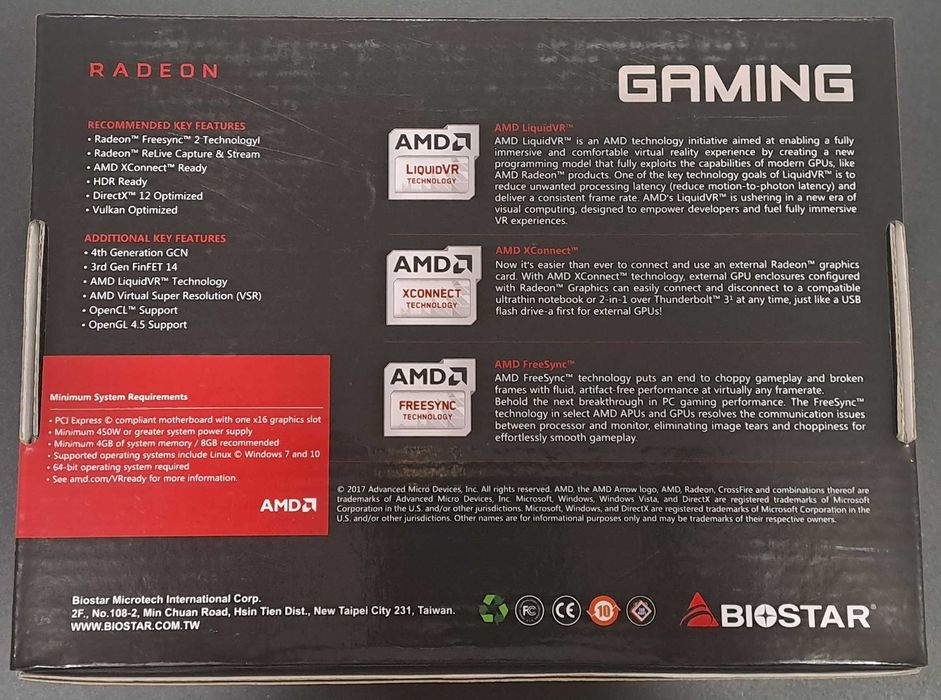 Видео карта BIOSTAR Radeon RX550, 4GB, GDDR5, 128 bit