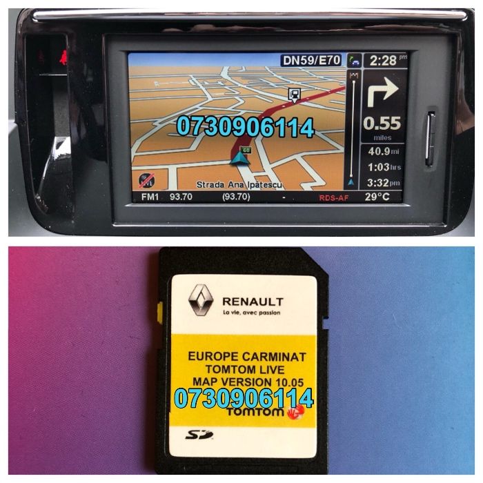 Card Original RENAULT Navigatie Harti Carminat RO+Eu 2026 Megane Clio
