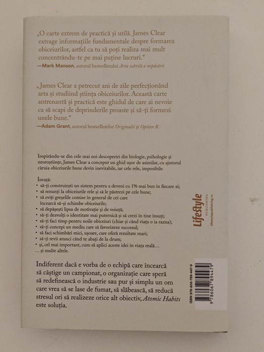 Carte Atomic Habits-James Clear (Hardcover), dezvoltare personala