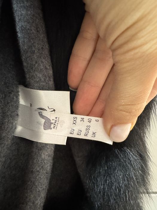 Palton lana cu blana naturala