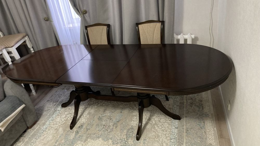 Стол малазиский , вагончик. Длина 3,5метра . Со стульями