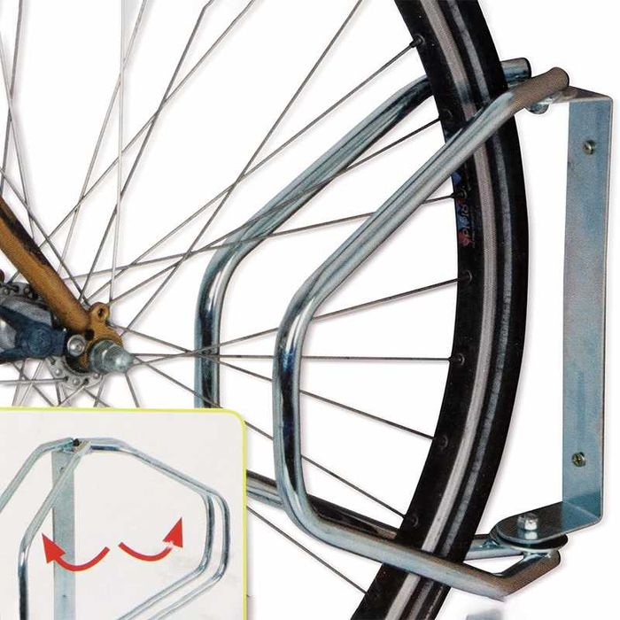 Стенна паркинг стойка за градски велосипед MARTAR Стоманена, Сребриста