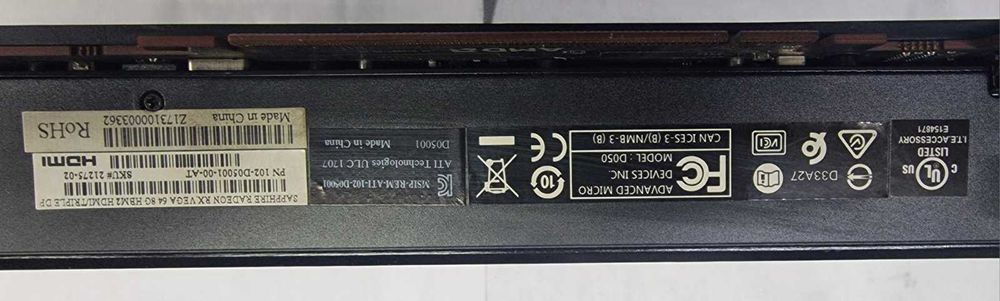 AMD Radeon Vega64 8GB DDR5 със 3 месеца гаранция