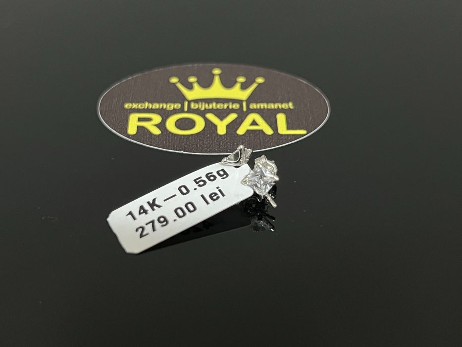 Bijuteria Royal CB : Cercei copil aur alb 14K 0,56 grame