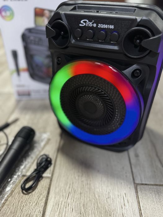 Boxa portabila cu Bluetooth/ acumulator/ microfon/ leduri