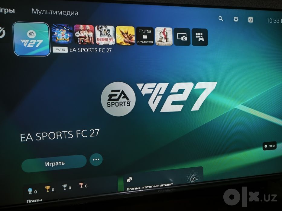 PS5 SLIM 1TB дискаводли прошивкали ичида уйинлари бор 2 та пулти билан