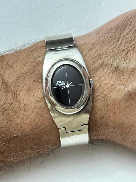 BRATARA CEAS ARGINT 800 - BLUE POINT - Mecanic - Vintage - 59g. !