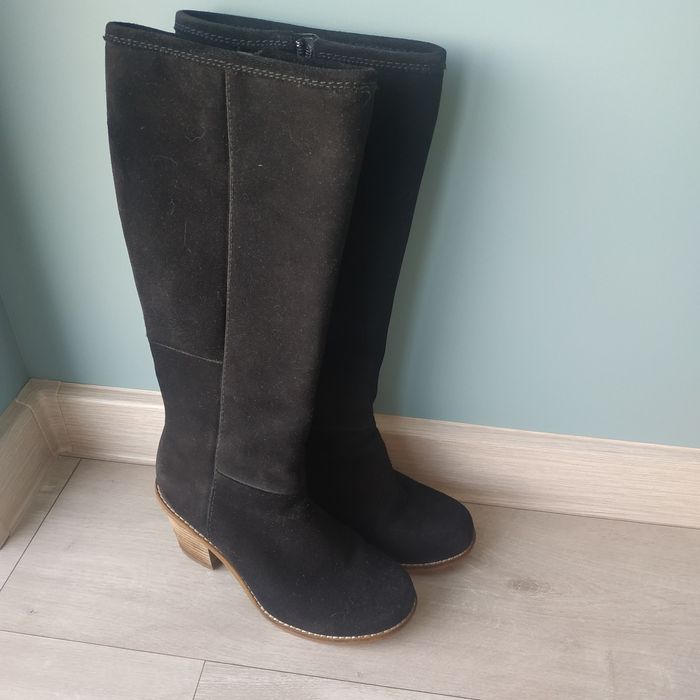 Сапоги замша, черные размер 36-37