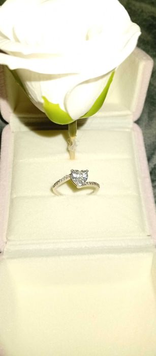 Сребърно колие сърце Priscilla+гривна сърце Love Annunziata+ пръстен!!