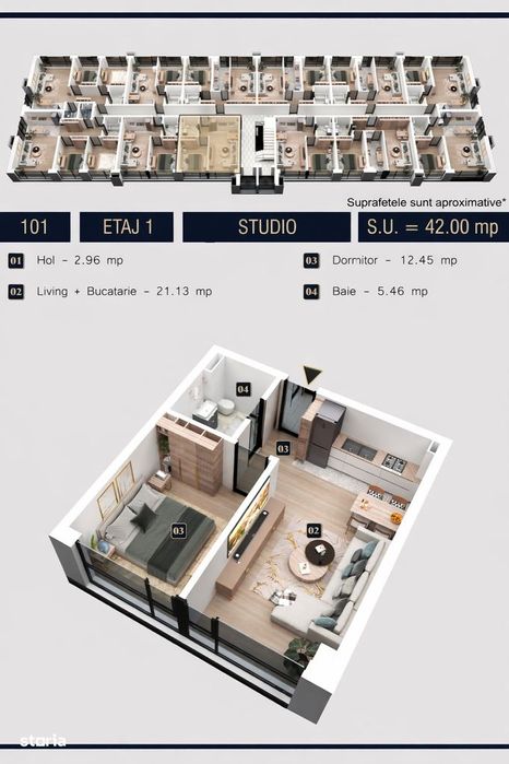 Apartament 2 camere, bloc nou, comision 0% - dezvoltator