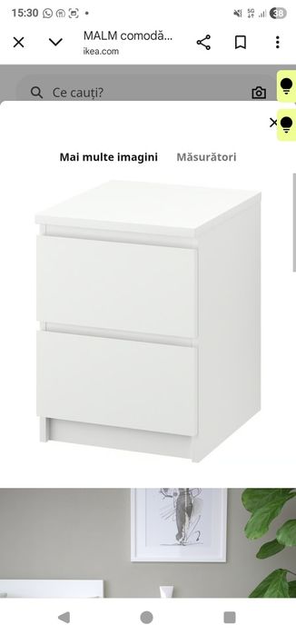 Noptiera alba, 2 sertare