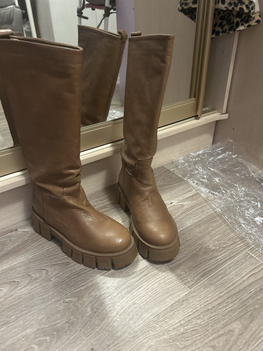 Сапоги трубы кожаные