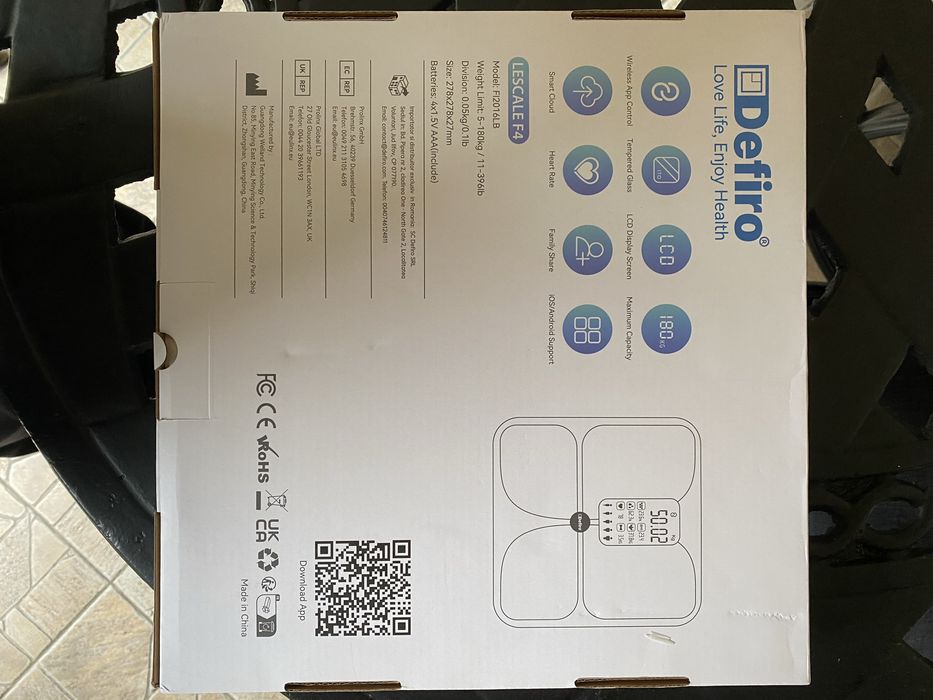 Cantar corporal, smart, Defiro. 180 kg